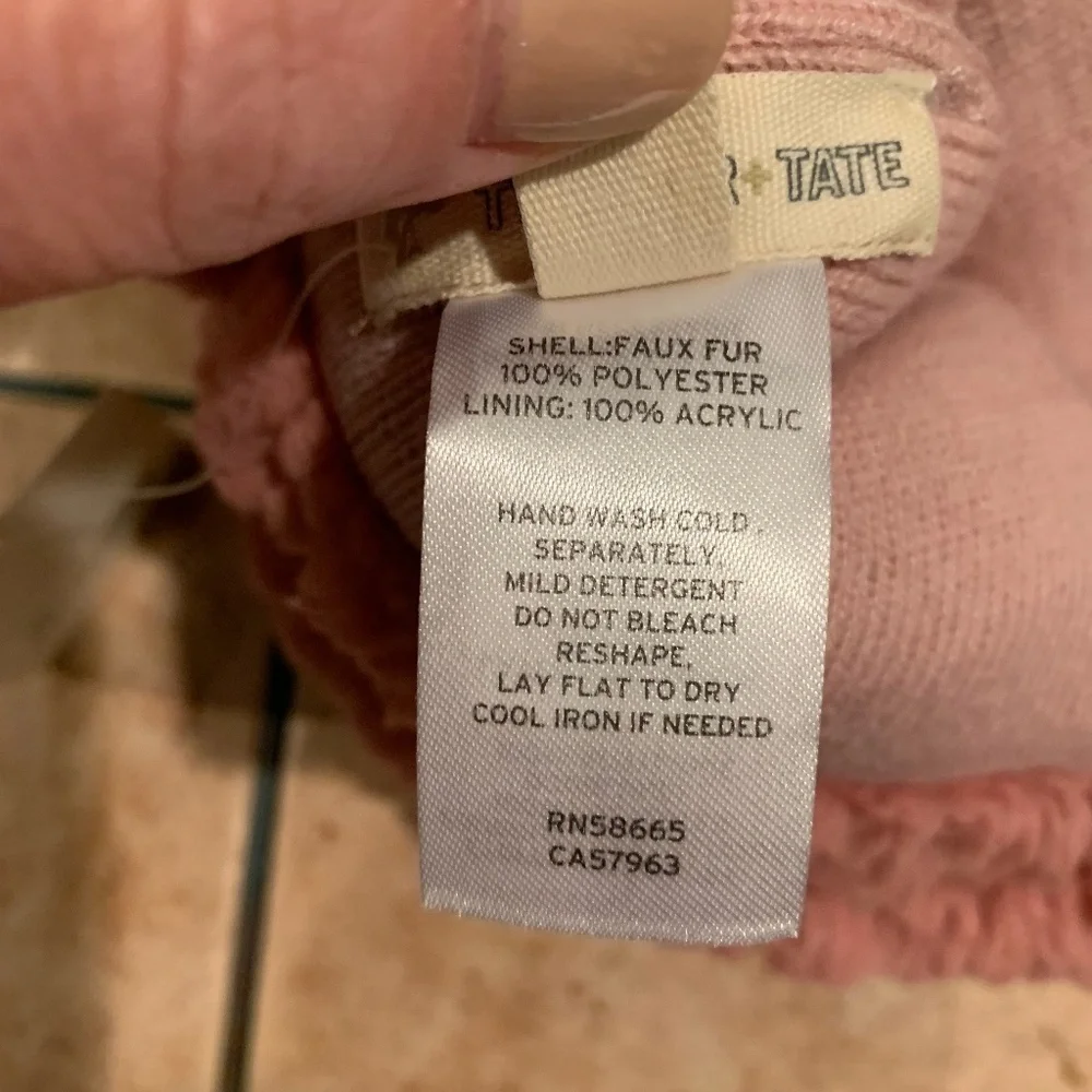 Tucker + Tate Girls Fleece Beanie in Pink One Size NWT